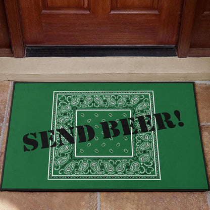 funny send beer welcome mat