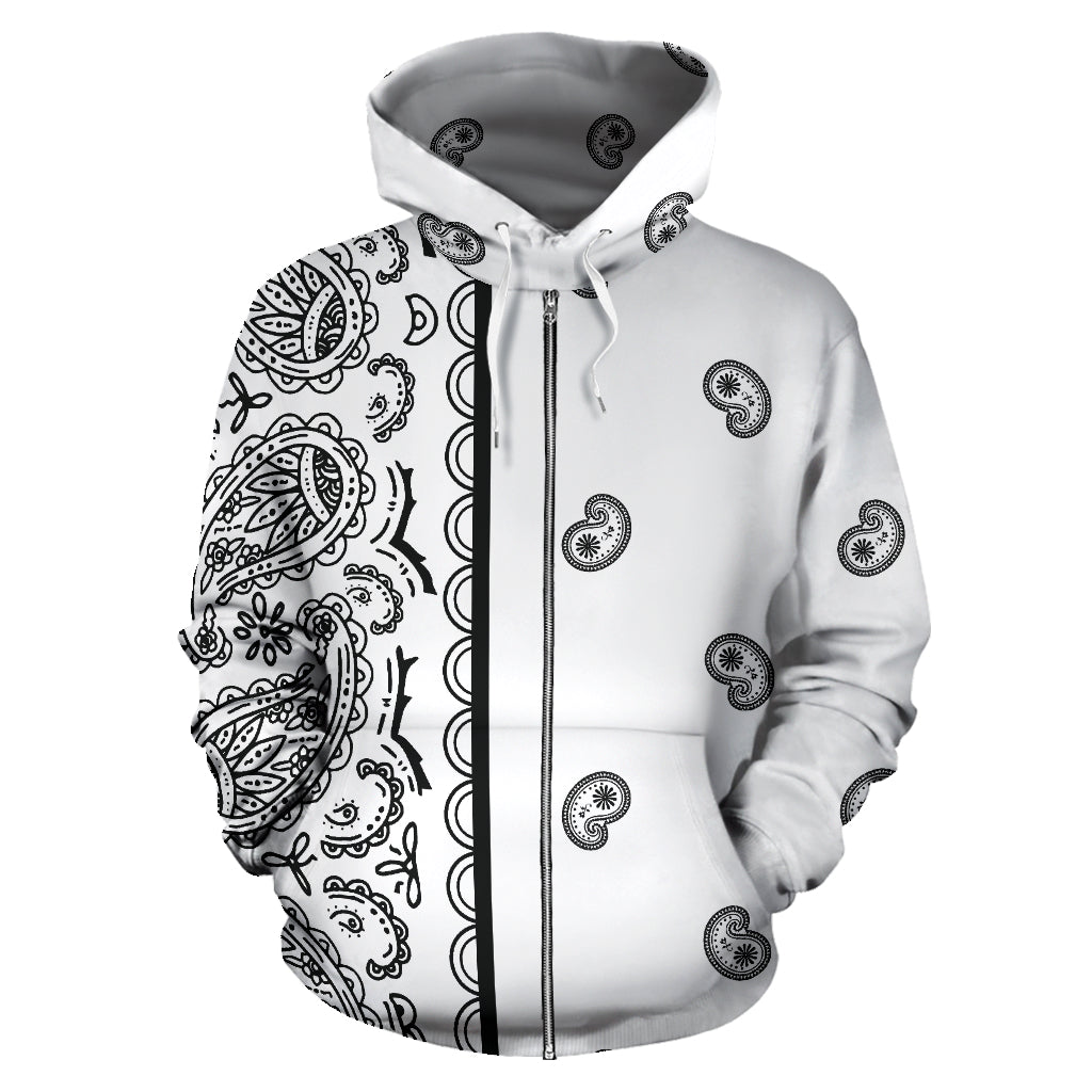 white bandana hoodie front