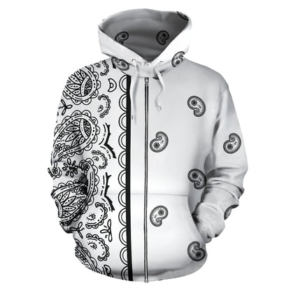 white bandana hoodie front