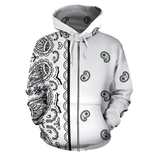 white bandana hoodie front