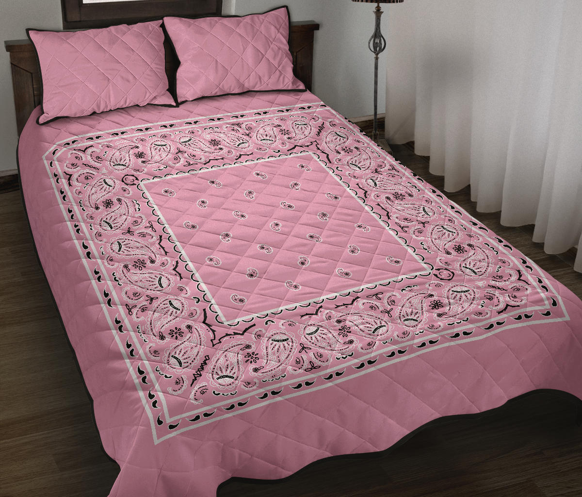 Quilt Set - Lt Pink Bandana Quilt w/Shams