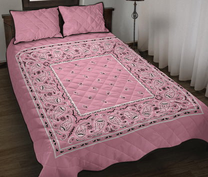 Quilt Set - Lt Pink Bandana Quilt w/Shams