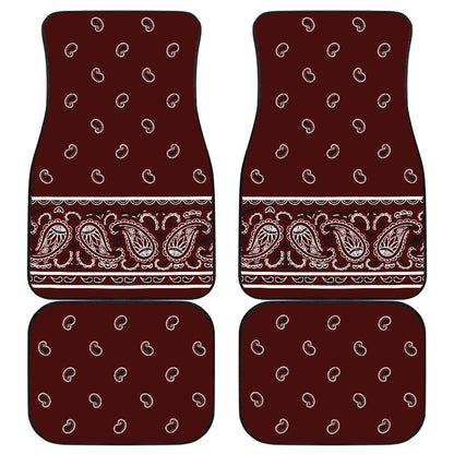Quad Burgundy Bandana Car Mats - Fancy