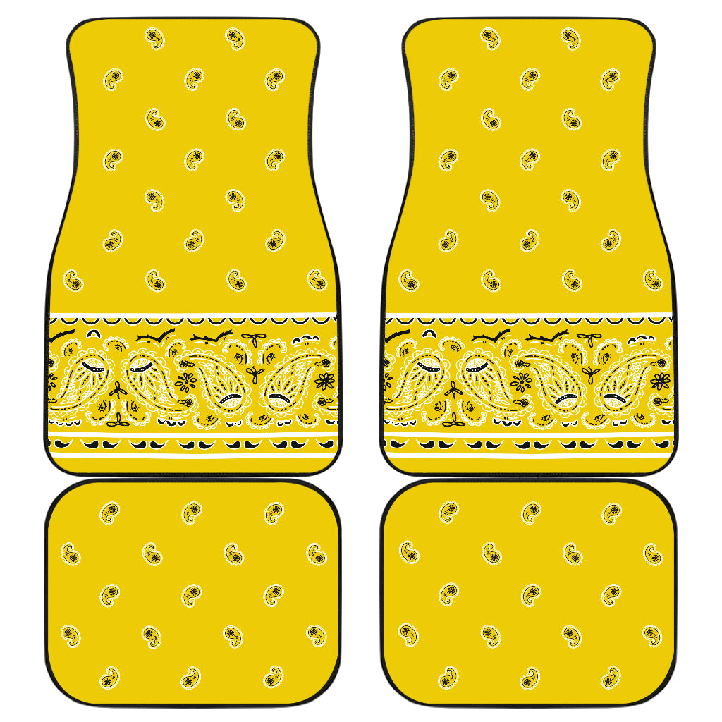 Quad Sunshine Yellow Bandana Car Mats