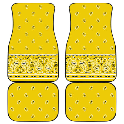Quad Sunshine Yellow Bandana Car Mats