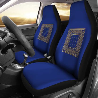 Blue Gold Bandana Car Seat Cover - Minimal