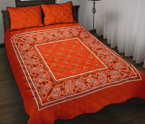Quilt Set - Perfect Orange Bandana Bed Quilt w/Shams