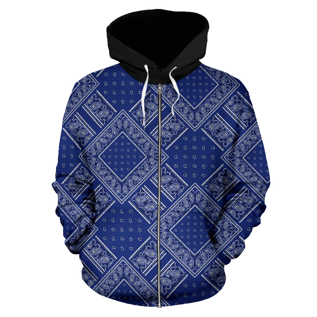zip up blue hoodie