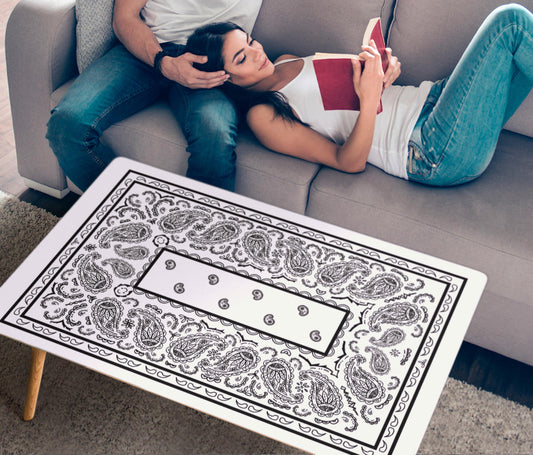 White Bandana Rectangular Coffee Table