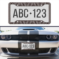 brown license plate frames