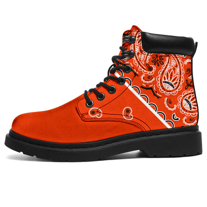orange hiking boots