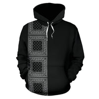 black bandana pullover hoodie front view