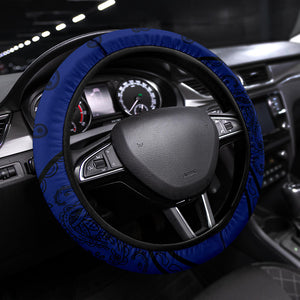 blue and black bandana car wheel cover