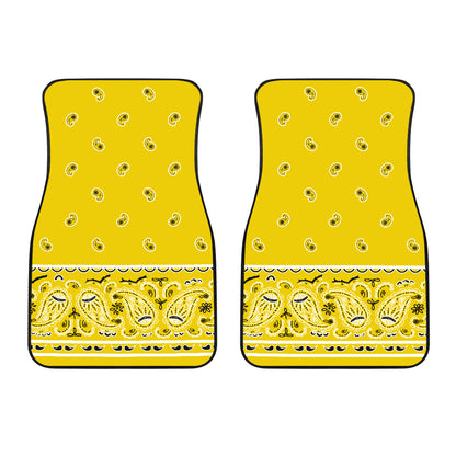 Dual Sunshine Yellow Bandana Car Mats - Fancy