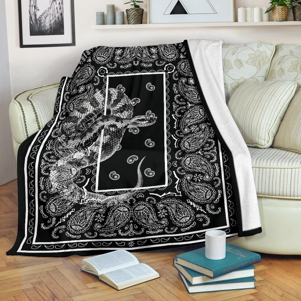 blanket with snake art
