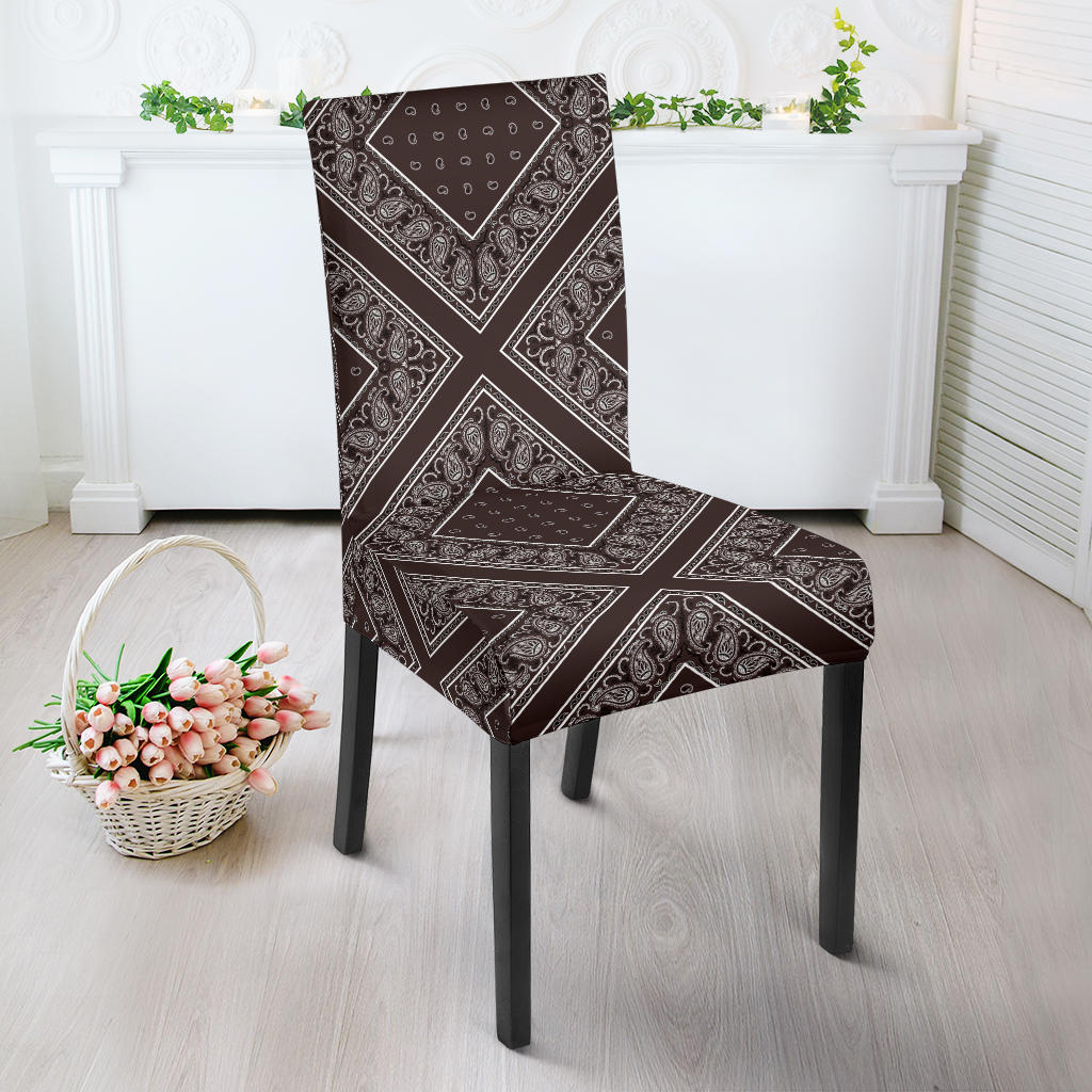 Brown Bandana Dining Chair Cover