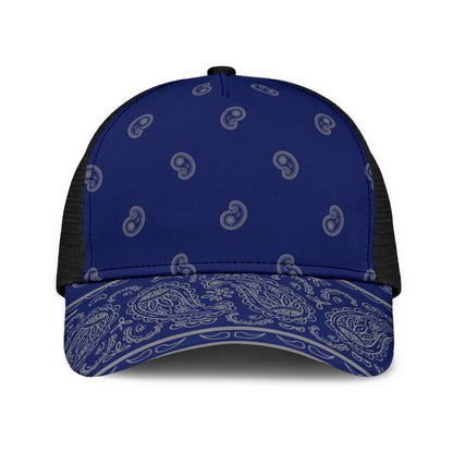 Blue and Gray Bandana Overload Mesh Back Cap