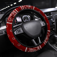 maroon red bandana steering wheel cover