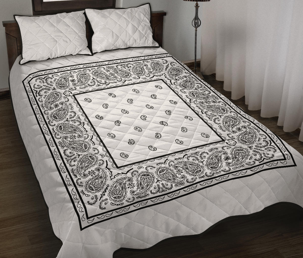 Quilt Set - White Bandana Quilt w/Shams