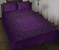 purple and black bandana bed quilt