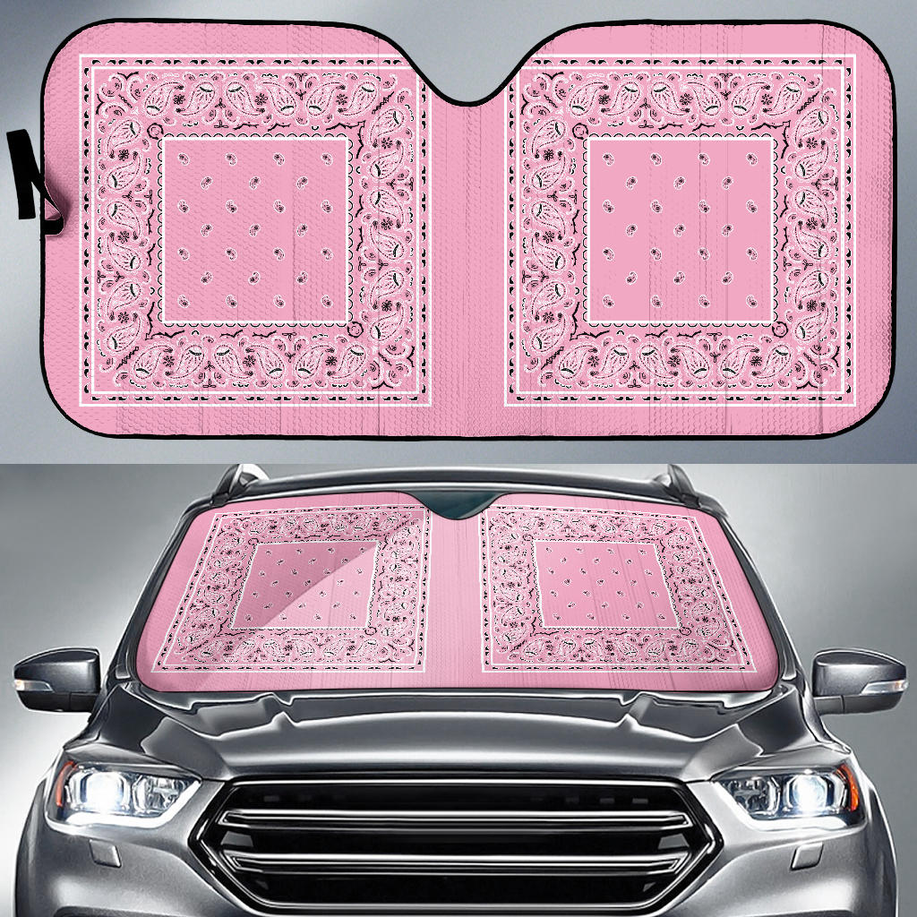 pink bandanas auto window shade