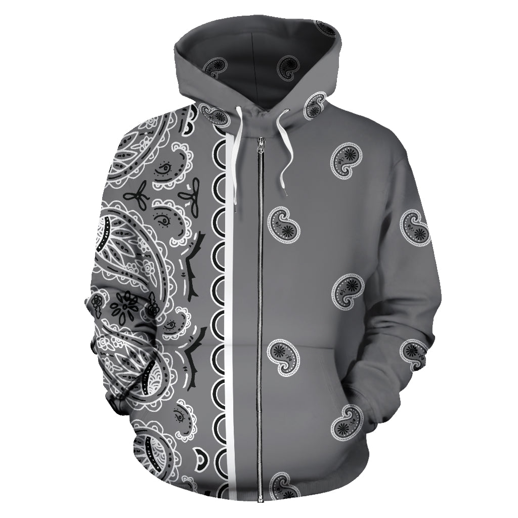 gray bandana hoodie front view