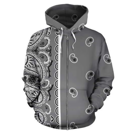 gray bandana hoodie front view