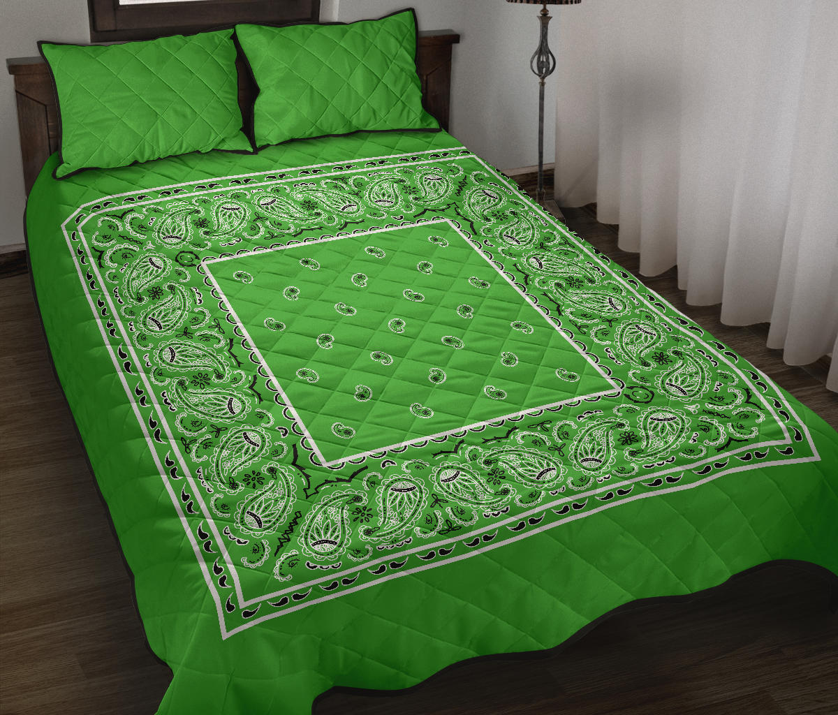Quilt Set - Lime Green Bandana Quilt w/Shams
