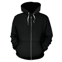 black bandana zip hoodie front view