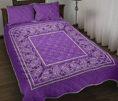 Quilt Set - Dark Lilac Bandana Quilt w/Shams