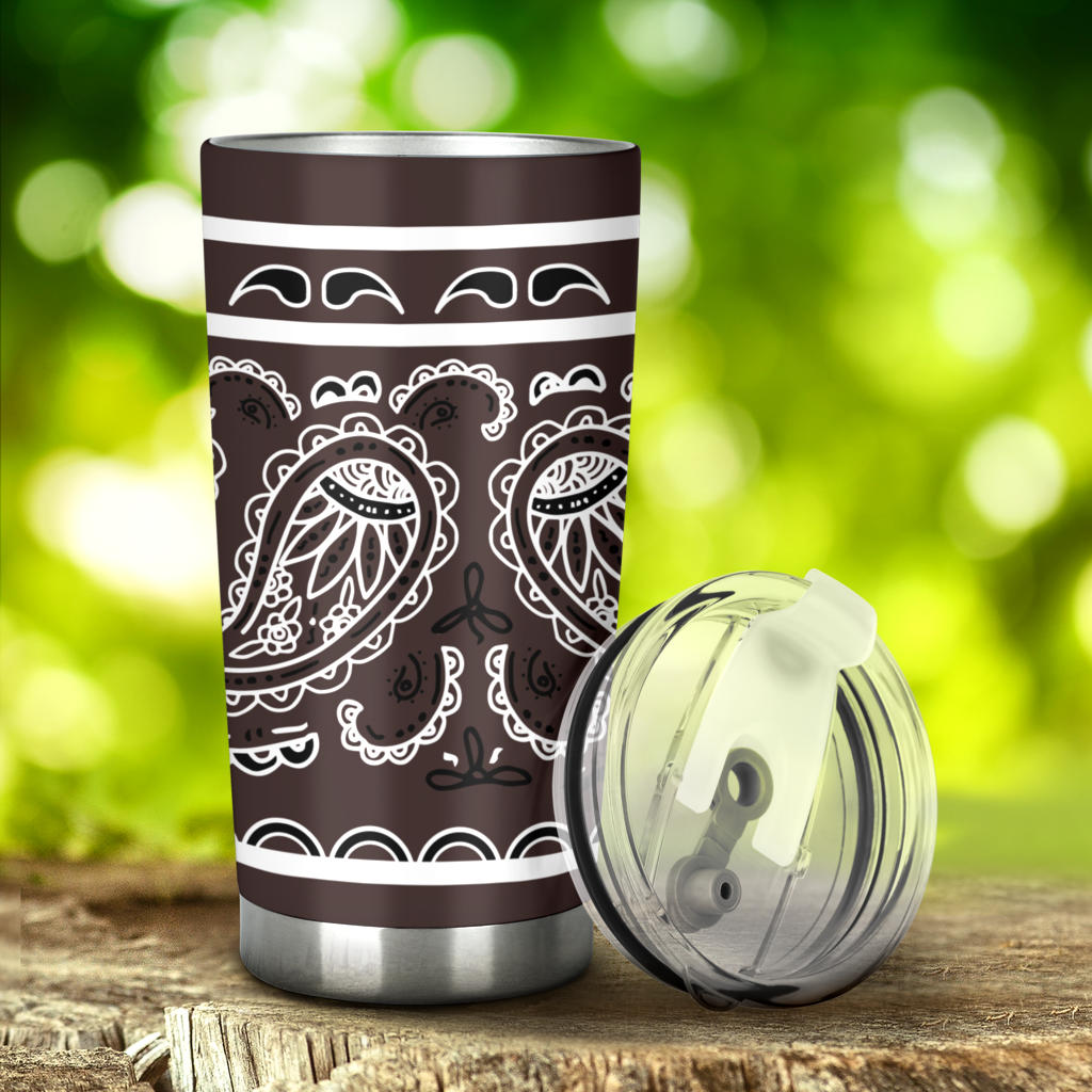 brown bandana car cups