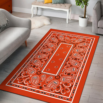 Perfect Orange Bandana Area Rugs - Fitted