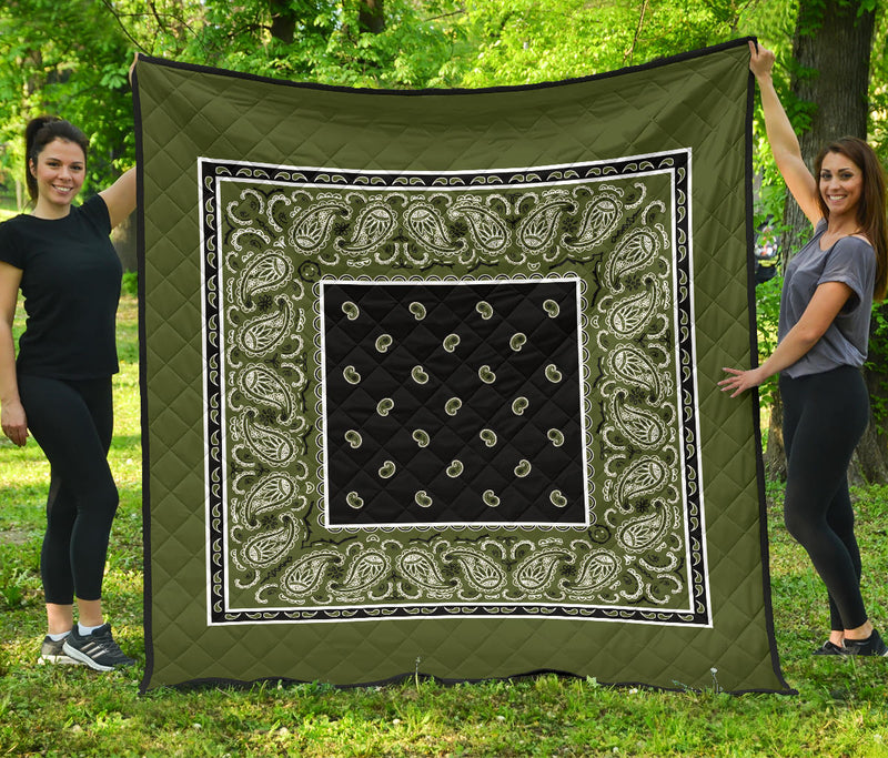 Army Green and Black Bandana Quilt