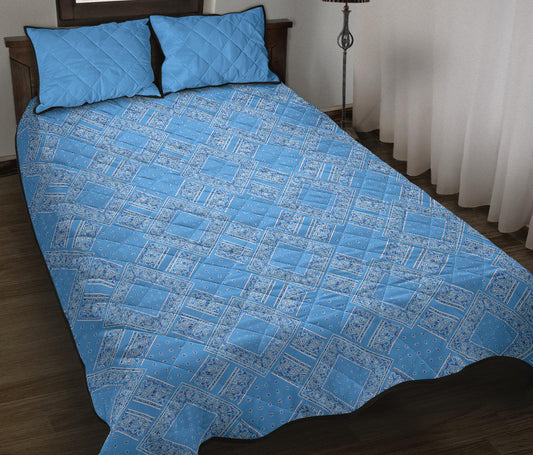 Quilt Set - Lt Blue Bandana DB Quilt w/Shams