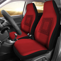 Red with black car seat covers