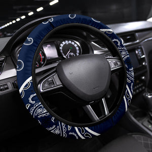 navy blue bandana car steering wheel cover