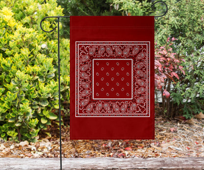 Maroon Bandana Home and Garden Flags