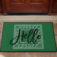 green bandana welcome mat