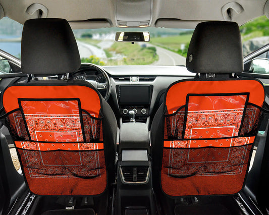 Perfect Orange Bandana Back Seat Organizers