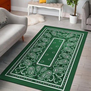 green bandana print carpet
