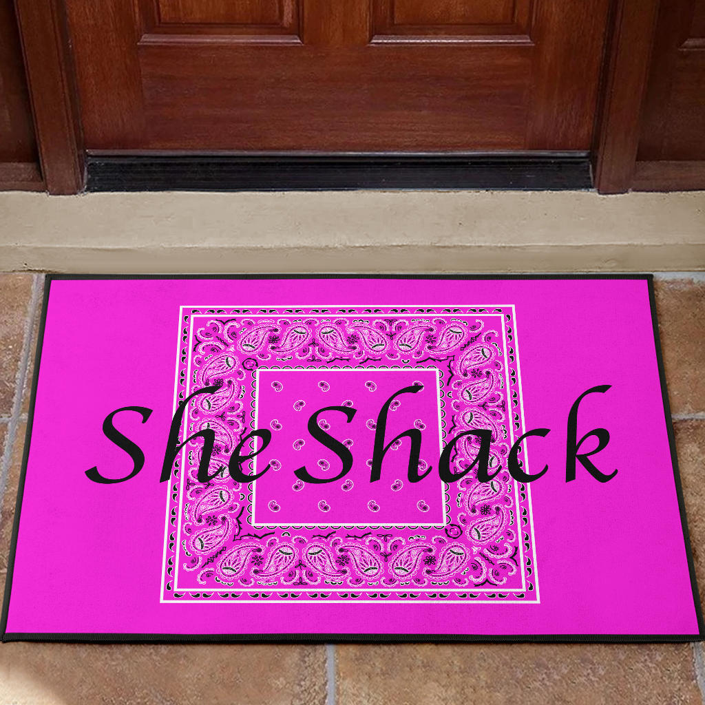 Abruptly Pink Bandana Fun Door Mats