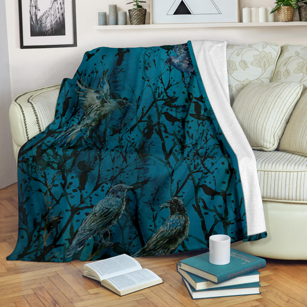 Murder of Crows Fleece Throw