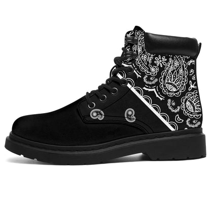 men's black bandana boots