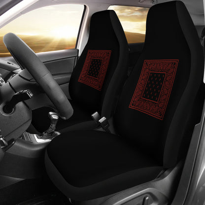 Black and Red Bandana Car Seat Covers - Minimal