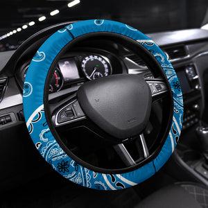 light blue bandana steering wheel cover