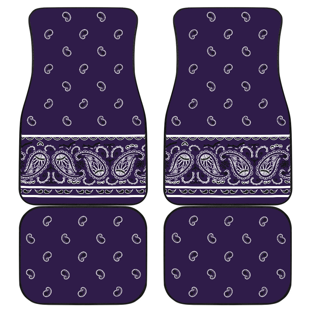 Quad Royal Purple Bandana Car Mats - Fancy