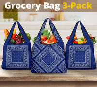 blue bandana grocery bag