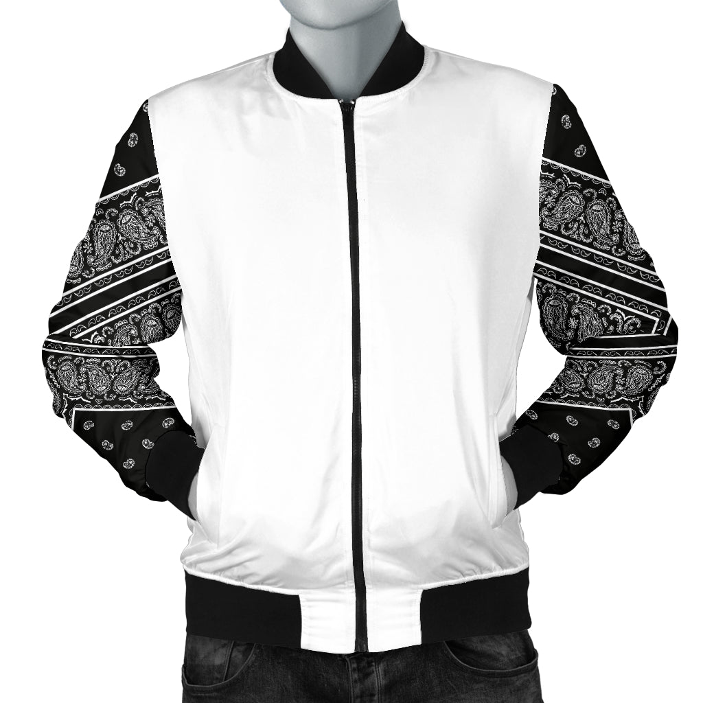 black bandana bomber jacket