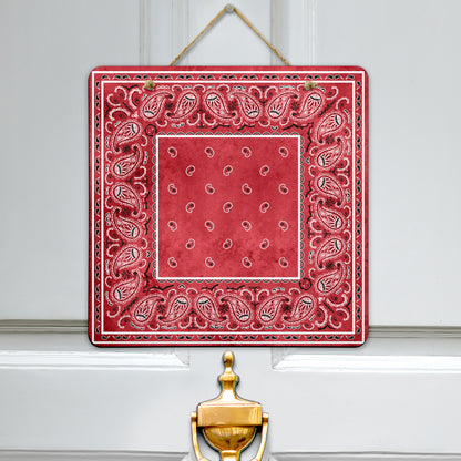 red bandana door sign