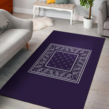 Royal Purple Bandana Area Rugs - Minimal